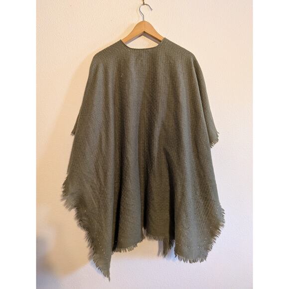 Vince Camuto Green Poncho one size - Picture 5 of 6